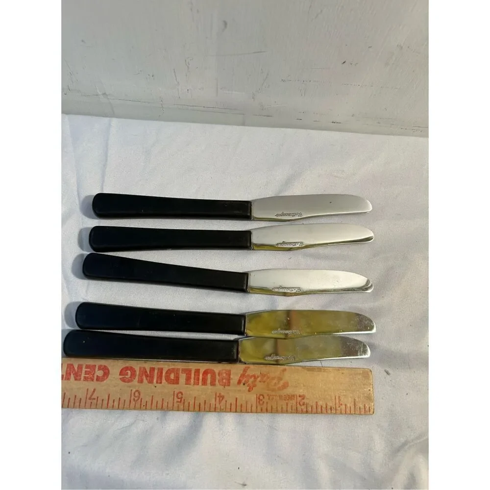 6 Cattaraugus knives black handle‎